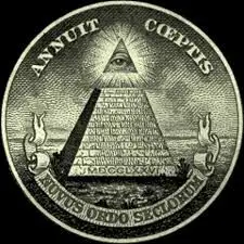 tambien aparece en el simbolo de los illuminatis